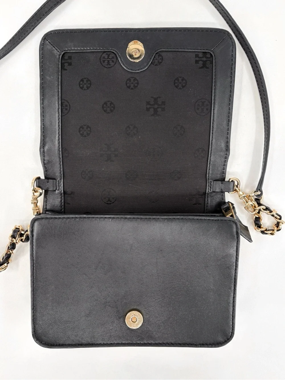TORY BURCH Alexa Combo Quilted Black Leather Crossbody Bag